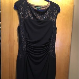 Navy blue evening dress